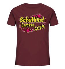 Schulkind Name "Stars pink" - Kids Organic Shirt