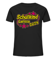 Schulkind Name "Stars pink" - Kids Organic Shirt