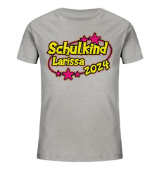 Schulkind Name "Stars pink" - Kids Organic Shirt