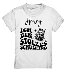 Stolzes Schulkind mit Name - Kids Premium Shirt