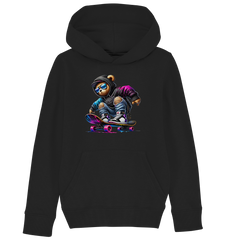 Skateboard HipHop Bear - Kids Organic Hoodie