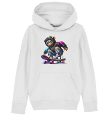 Skateboard HipHop Bear - Kids Organic Hoodie