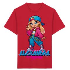 Hip Hop Girl mit Name personalisiert - Kids Organic Shirt
