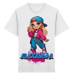 Hip Hop Girl mit Name personalisiert - Kids Organic Shirt